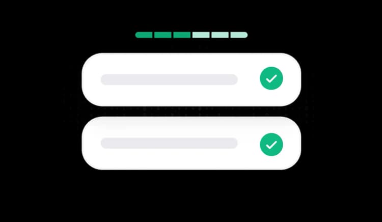 Checkmark with document icons